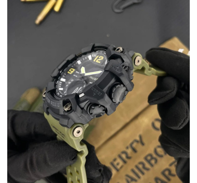 Awarder 004 Тризуб срібло  Army Green-Black