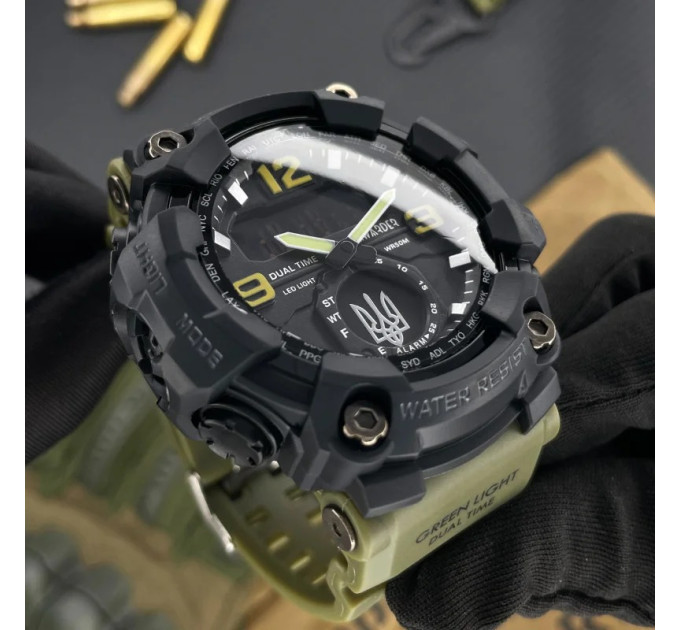 Awarder 004 Тризуб срібло  Army Green-Black