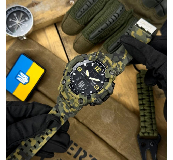 Awarder 004 Тризуб срібло Camo Green