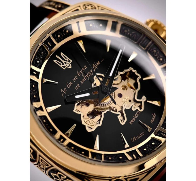 Awarder 021-3D Де би не була Gold-Black-Black Leather