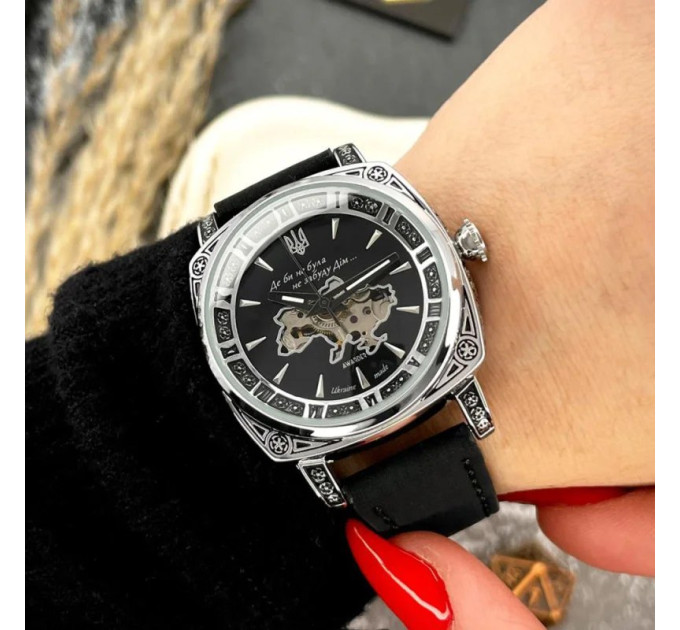 Awarder 021-3D Де би не була Silver-Black-Black Leather