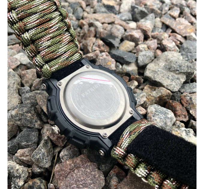 Patriot 005 Тризуб золото Чорний Паракордовий ремінець Camo Green + Коробка