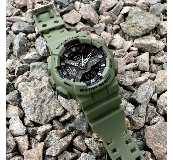 Patriot 005 Тризуб срібло Army Green + Коробка