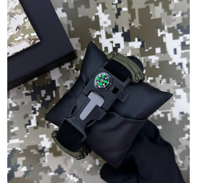 Patriot 005 Тризуб золото Army Green Паракордовий ремінець Army Green + Коробка.
