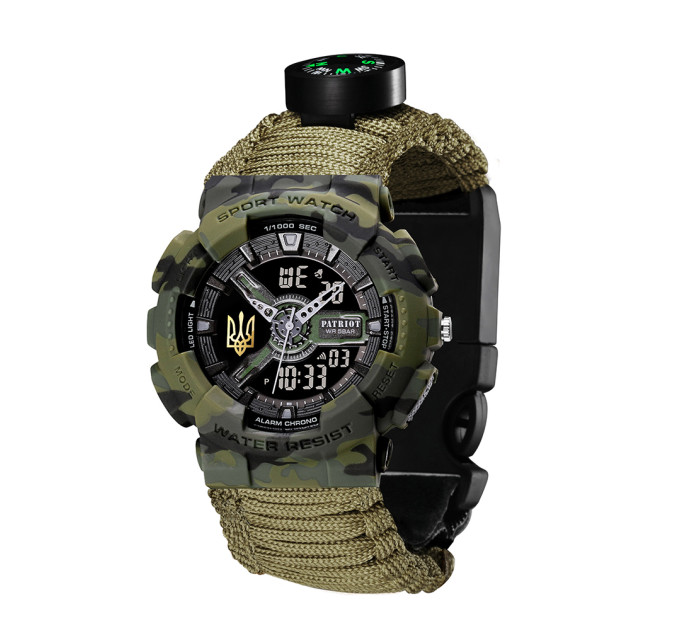 Patriot 005 Тризуб золото Camo Green Паракордовий ремінець Army Green + Коробка.