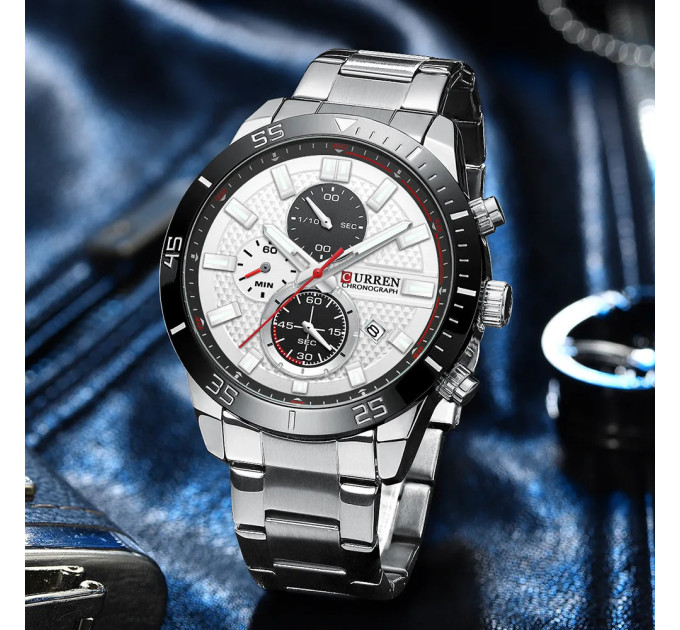 Curren 8417 Silver-Black