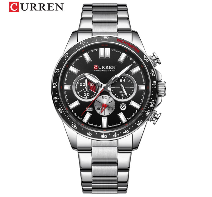Curren 8418 Silver-Black