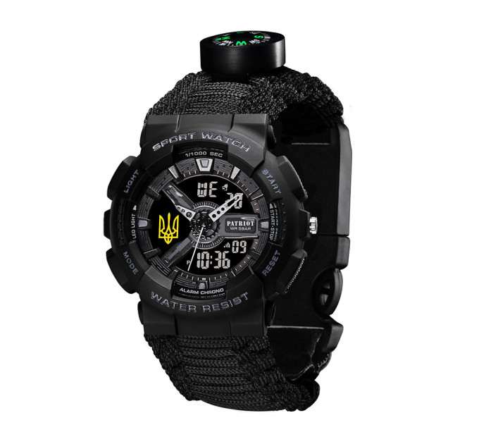 Patriot 005 Тризуб золото Black Паракордовий ремінець Black + Коробка