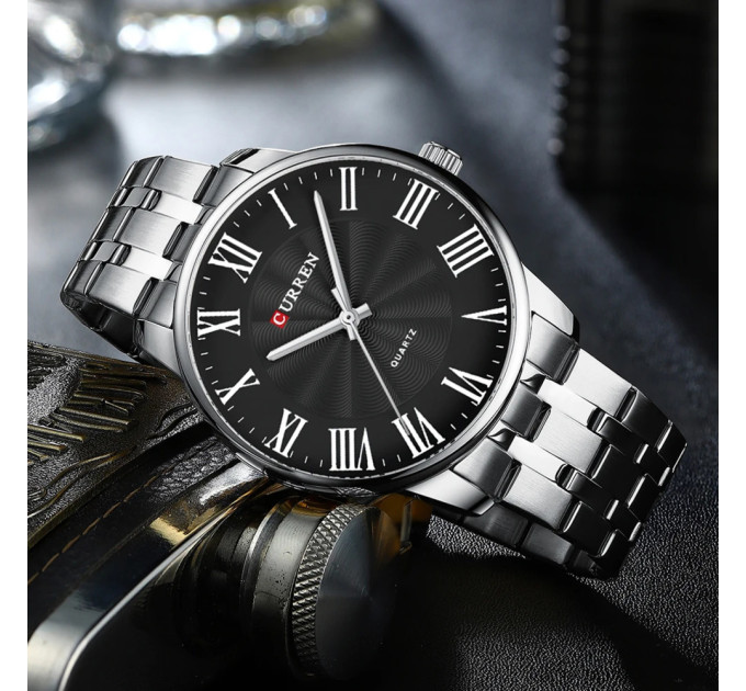 Curren 8422 Silver-Black