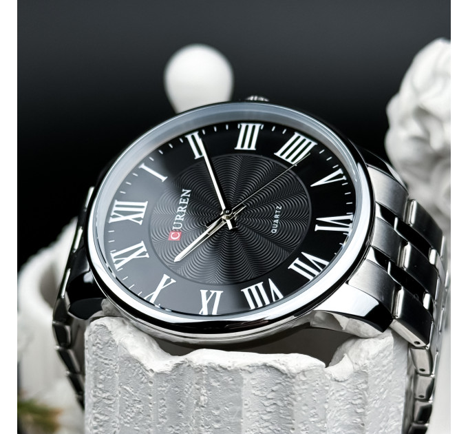 Curren 8422 Silver-Black