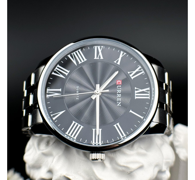 Curren 8422 Silver-Black
