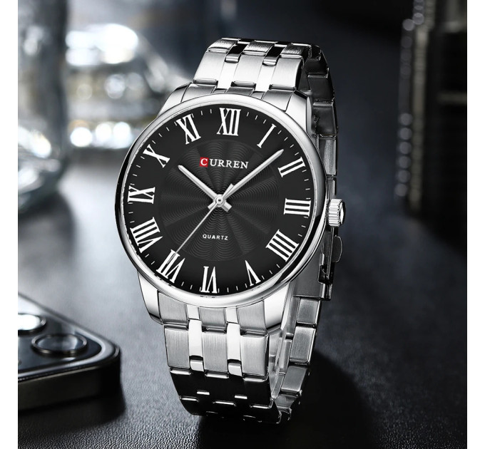 Curren 8422 Silver-Black