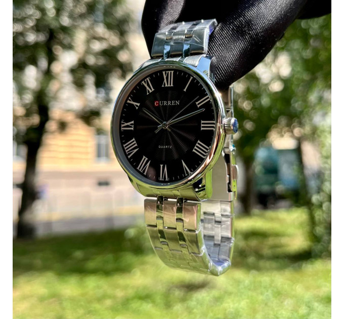 Curren 8422 Silver-Black