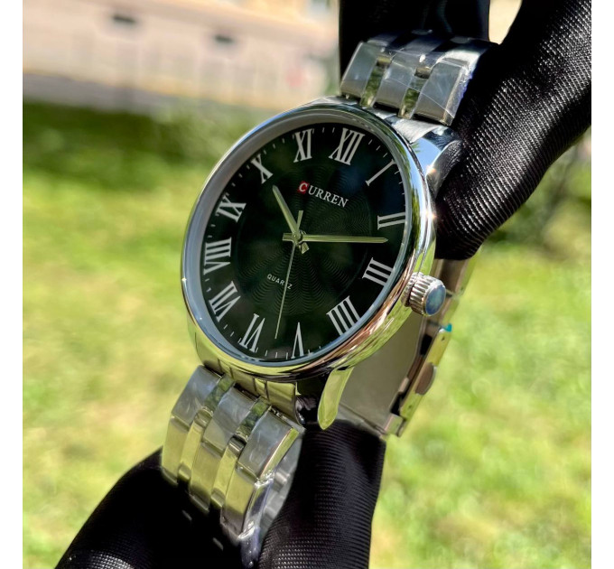 Curren 8422 Silver-Black