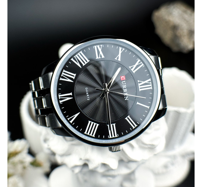 Curren 8422 Silver-Black