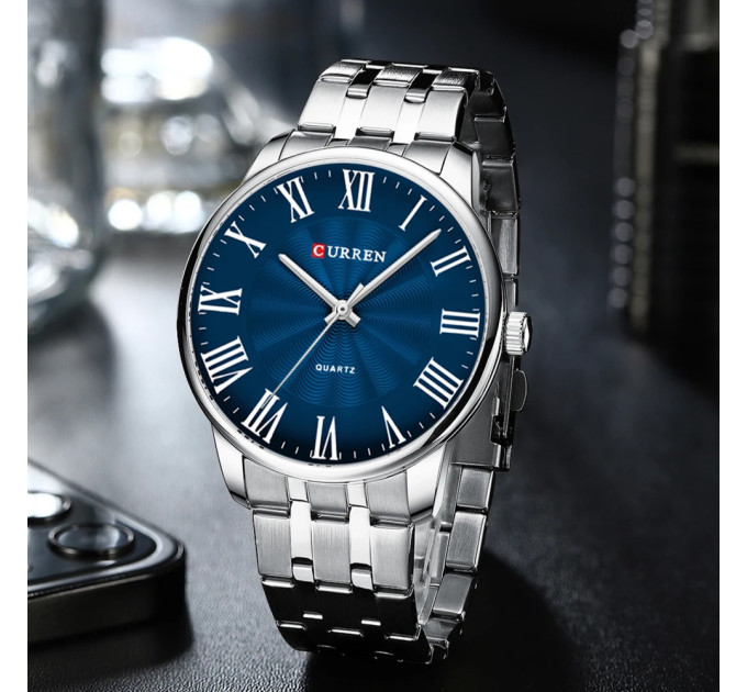 Curren 8422 Silver-Blue
