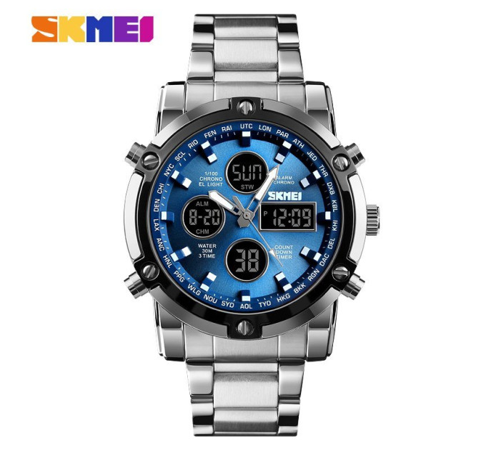 Skmei 1389BU Silver-Black-Blue