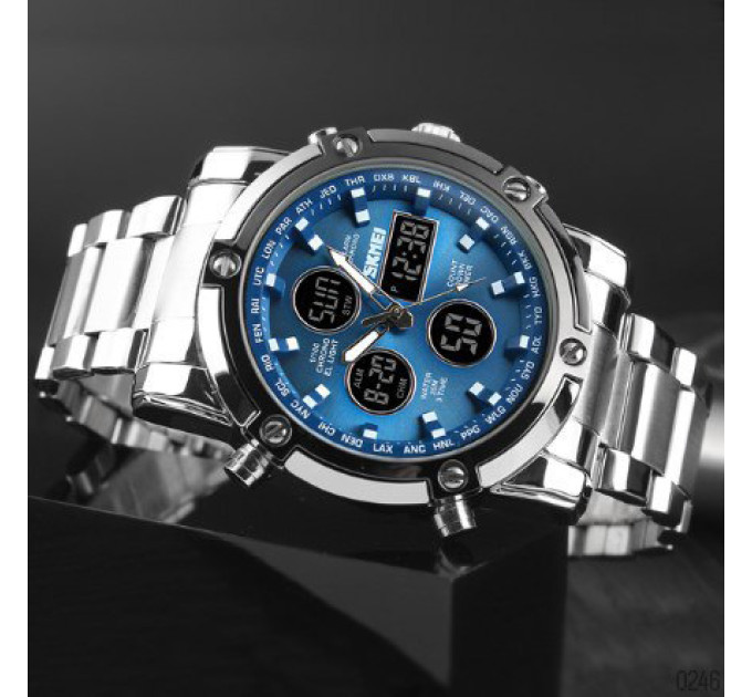 Skmei 1389BU Silver-Black-Blue