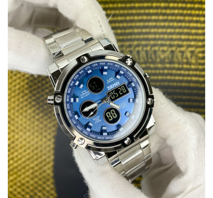Skmei 1389BU Silver-Black-Blue