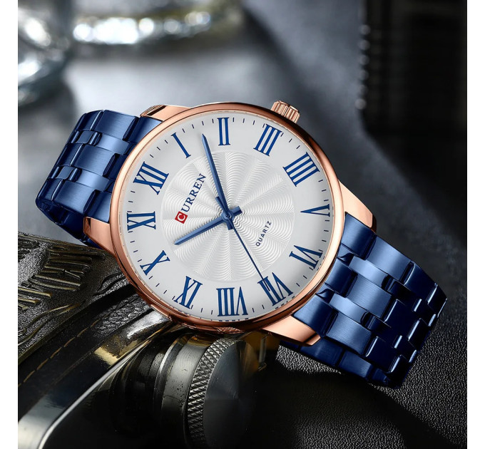 Curren 8422 Blue-Gold-White