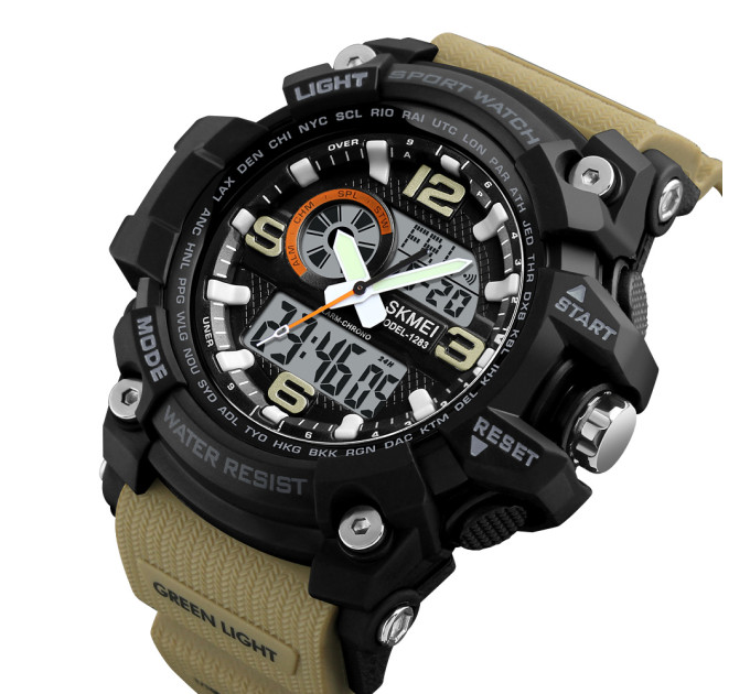 Skmei 1283 Black-Khaki Wristband.