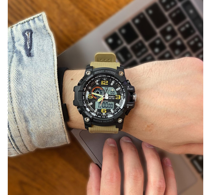 Skmei 1283 Black-Khaki Wristband.