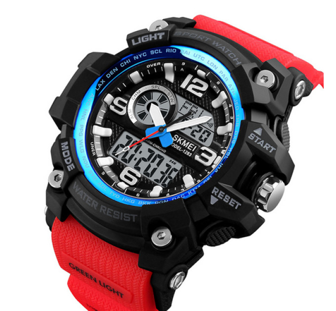 Skmei 1283 Black-Blue-Red Wristband