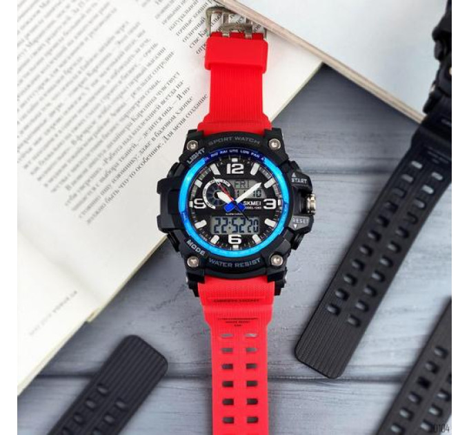 Skmei 1283 Black-Blue-Red Wristband