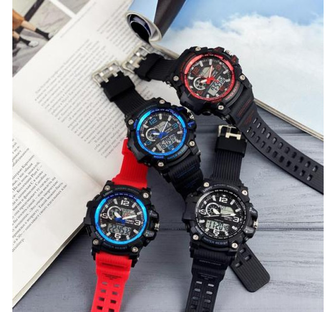 Skmei 1283 Black-Blue-Red Wristband