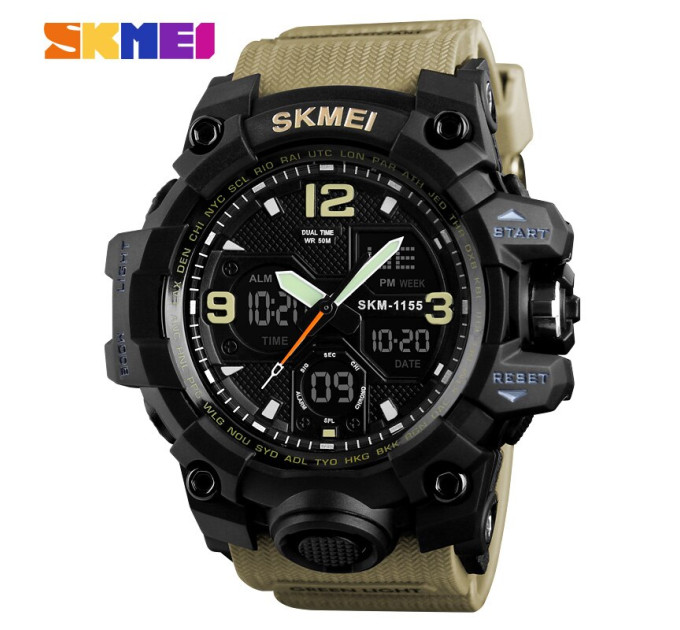 Skmei 1155 Black-Khaki