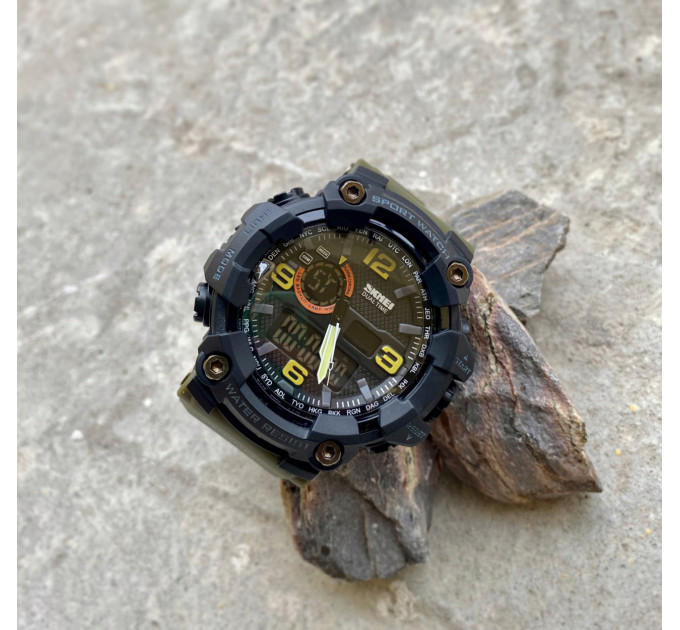 Skmei 1520AG Black-Military Wristband. SALE