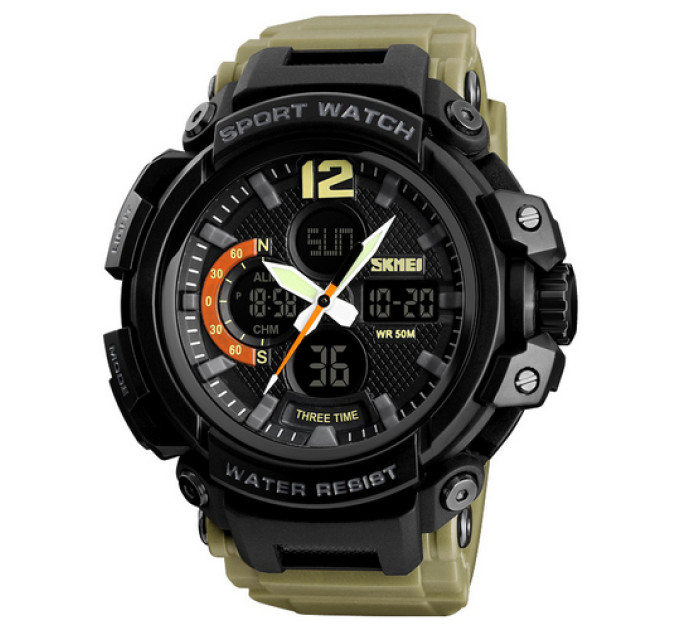 Skmei 1343 Black-Khaki Wristband