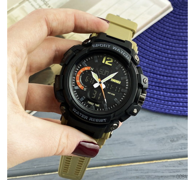 Skmei 1343 Black-Khaki Wristband