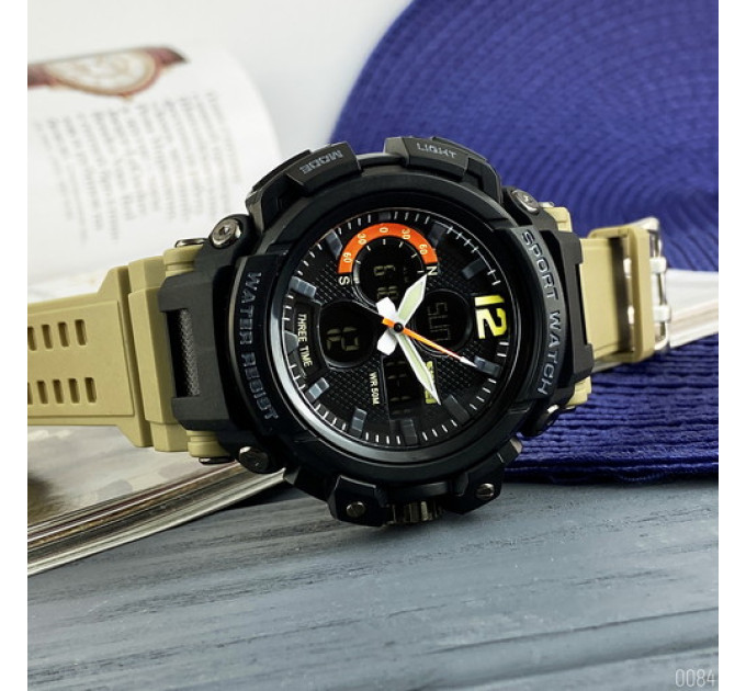 Skmei 1343 Black-Khaki Wristband