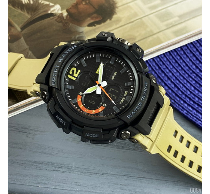 Skmei 1343 Black-Khaki Wristband