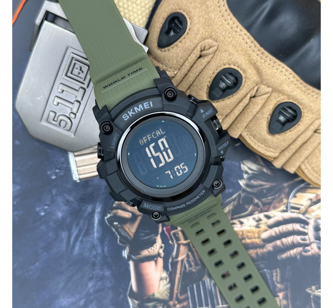 Skmei 1356AG Army Green + Compass