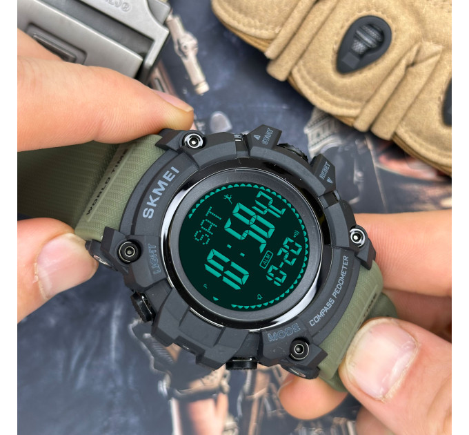 Skmei 1356AG Army Green + Compass