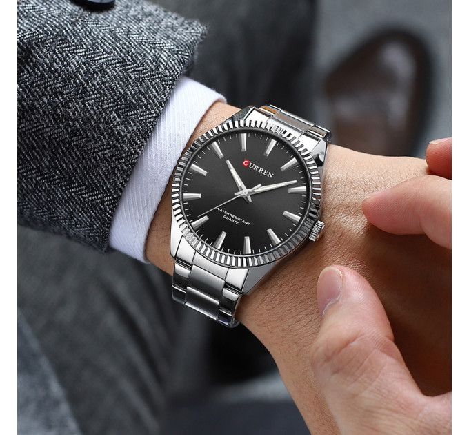 Curren 8425 Silver-Black