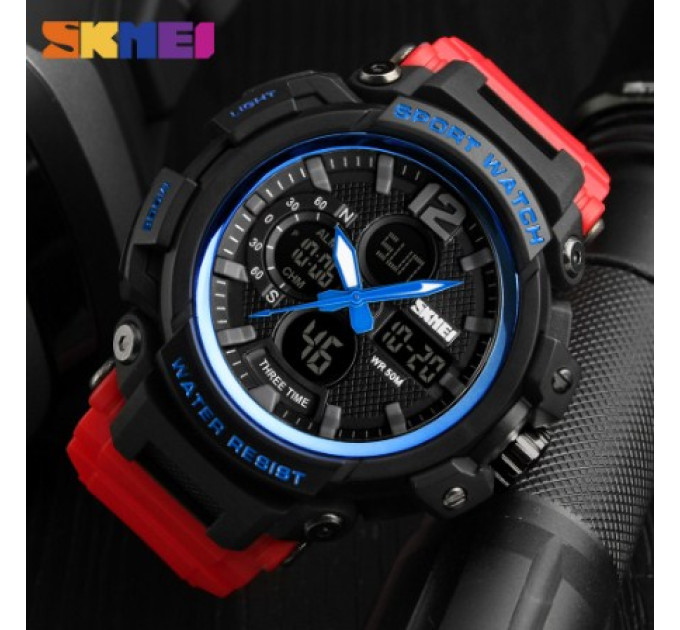 Skmei 1343 Black-Blue-Red Wristband SALE