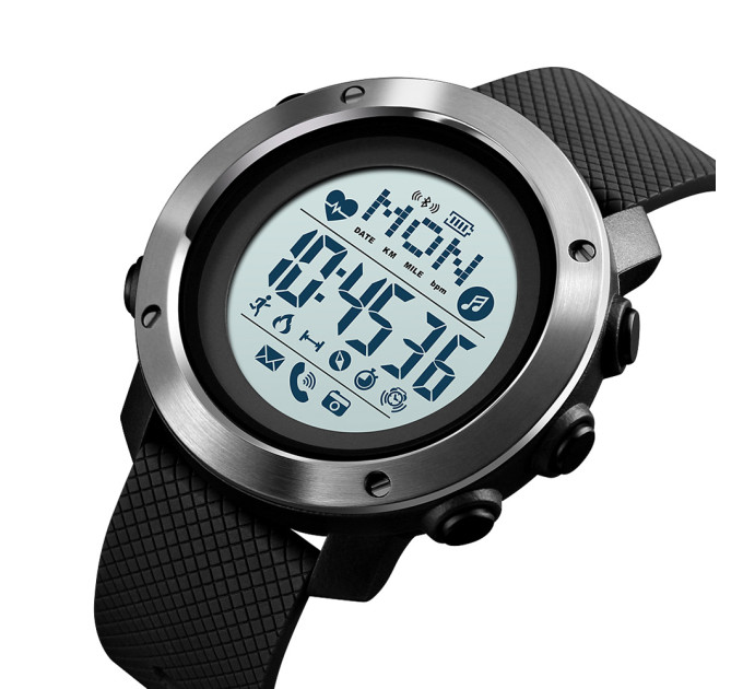 Skmei 1511BK All Black Smart Watch + Compass
