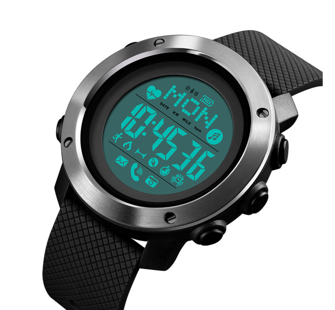 Skmei 1511BK All Black Smart Watch + Compass