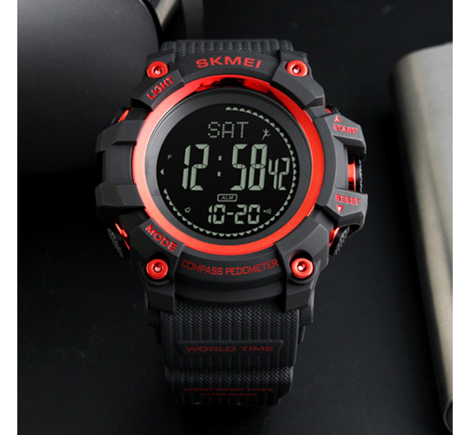 Skmei 1356RD Black-Red + Compass SALE