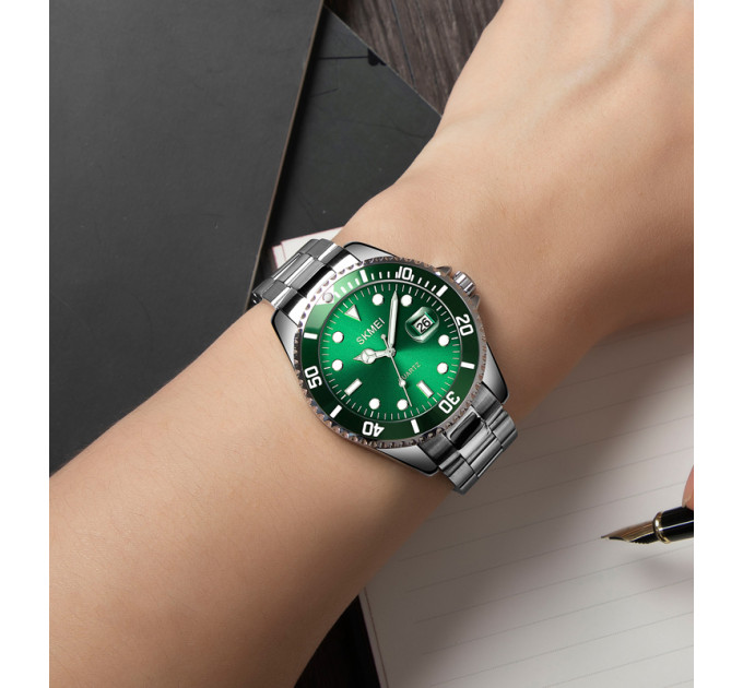 Skmei 1779SIGN Silver-Green STOPPED