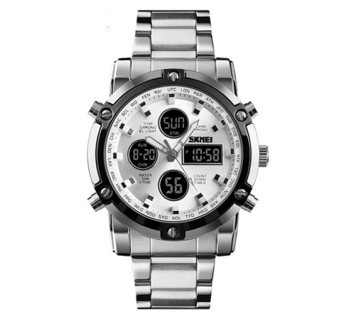 Skmei 1389SI Silver-Black-Silver