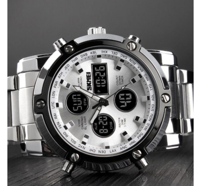 Skmei 1389SI Silver-Black-Silver