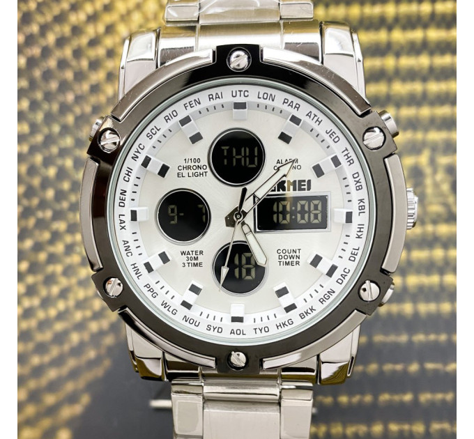 Skmei 1389SI Silver-Black-Silver