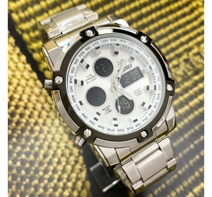 Skmei 1389SI Silver-Black-Silver