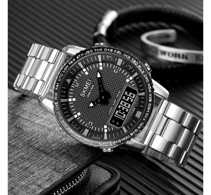 Skmei 1898SIBK Silver-Black SALE