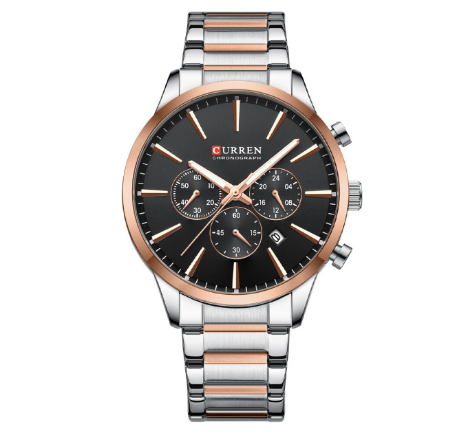 Curren 8435 Silver-Rose Gold-Black