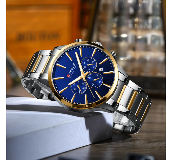 Curren 8435 Silver-Gold-Blue